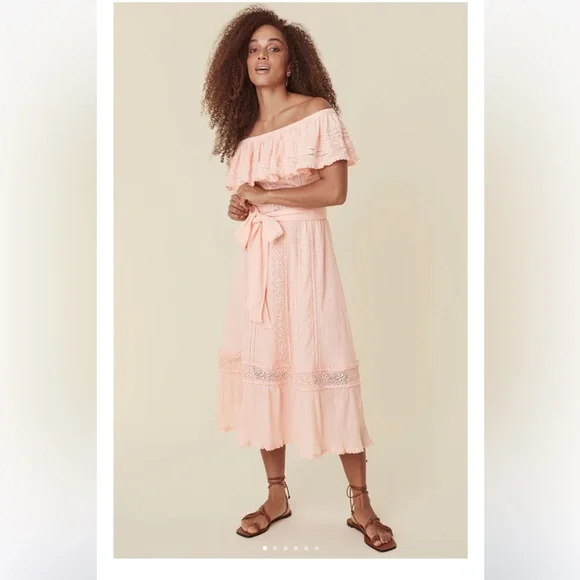 Free People X SPELL Cassie Lace gown in Petal Size XL - Picture 14 of 15